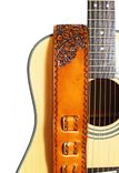 Hibiscus Flower Custom Leather Guitar Strap 4 small