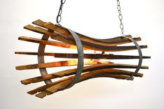 Wine Barrel Stave Chandelier - Portunus - Made From Reclaimed California Wine Barrels 3 small