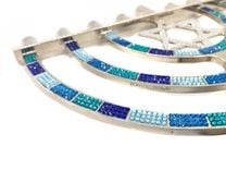 Crystallized Menorah Hanukkah Jewish Bling Holiday Decor Genuine European Crystals Bedazzled 2 small