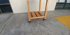 Antikea Rolling Kitchen Island In Maple, Birch, Bubinga, And Purple Heart! 6 small