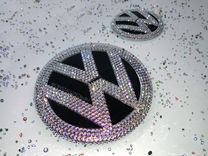 Vw Volkswagen Crystallized Car Emblem Bling Genuine European Crystals Bedazzled 3 small
