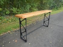 Reclaimed Wood And Welded Steel Console Table / Sofa Table 1 small