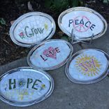 Broken China Mosaic Serving Tray - You Say The Word 6 small