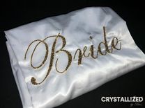 Crystallized Bridal Robe Wedding Kimono Bride Genuine European Crystals Bedazzled 3 small