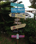 Rustic Wooden Directional Beach Sign, Beach House Decoration. 1 small