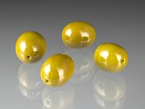 One Realistic Glass Green Olive Sculpture, Hand Blown and Life-Sized 2 small