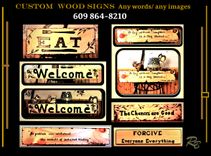Sign, Custom, Wood, 4 small