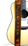 Skull And Roses Custom Leather Guitar Strap 5 small