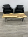 Rustic Coffee Table, Black Gum Coffee Table, Live Edge Coffee Table,  A Legs, Sawhorse 1 small