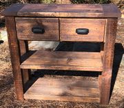 Pine Farmhouse Rustic Console Table Made From Rough Hewn Sugar Pine 1 small