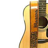 Ship In Stormy Waters Hand Tooled Leather Guitar Strap 1 small