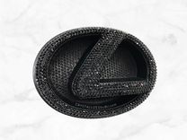 Jet Black Lexus Crystallized Car Emblem Bling Genuine European Crystals Bedazzled Badges 2 small