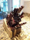 Rustic Walnut And Maple Knife Block 3 small