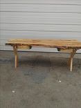Live Edge Spalted Maple Desk With Wooden X Base And 2 Drawers 2 small