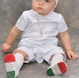 Custom Crystallized Baby Booties Christening Crib Shoes Bling Genuine European Crystals Bedazzled 1 small