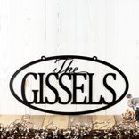 Custom Oval Hanging Metal Family Name Sign 3 small