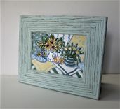 Original Framed Cat Painting 2 small