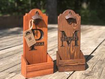 Wall Beer Bottle Opener With Cap Catcher - Bar Sign - Groomsmen Gift 1 small