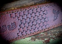Custom Leather Rifle Sling Brown Hand Tooled Cobra Style Padded. 4 small