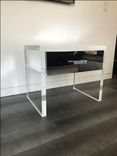 Acrylic End / Side Table - Thick Slab Leg Single Drawer- Hand Crafted, Custom Made 1 small