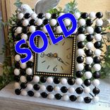 Black And White Decor Polka Dot Clock Checkerboard Wimsical Checks Decor 1 small