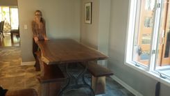 Old Cast Metal Legs Walnut Live Edge Top 4 small