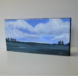 Original Impressionist Acrylic Landscape Art Canvas, 12" X 1 1/2" X 6" 5 small