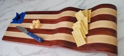 Waving American Flag Cutting Board/Serving Tray 6 small