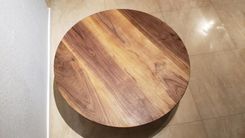 Round Walnut Top With Metal Base Coffee Table 6 small