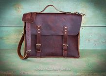 Bison Leather Messenger Bag 2 small