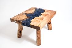 Maple Burl Sodalite Modern Rustic Coffee Table 1 small