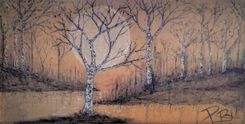 Original - 4 Foot - Mixed Media - Birch Tree Painting One Of A Kind - Art - Only One Available 1 small