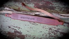 Customized Leather Rifle Sling Brown With Hand Tooled Design Slim Style Lightly Padded 5 small