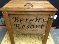 Rustic Wood Cooler, Ice Chest, 90qt 4 small