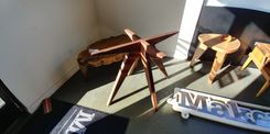 Kerry's Unequal-Sided Walnut Table Base For Rectangular Glass Top 1 small