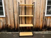 Welded Steel And Wood Bookshelf / Display Shelf 2 small