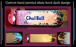 Custom, Hand Painted,Skateboard, Deck, Designs, One Of A Kind, Skate Board 1 small