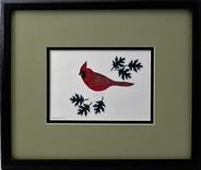 Birds - Cardinal Quilled And Framed Wall Art New Hampshire Birds 1 small