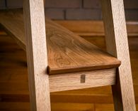 Live Edge Entry Table, Hall Table, Wall Table With Shelf, Hackberry Live Edge, White Oak 5 small