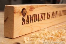 Sawdust Is Man Glitter Funny 2x4 Sign For Shop, Workshop Plaque Gift 4 small
