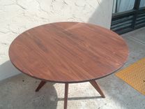 48 Inch Diameter Solid Walnut (60s?) Modern Dining Table 1 small
