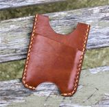 Handmade Leather Minimalist Wallet Minus Wickett And Craig Buck Brown Harness Money Clip 3 small