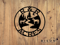 You Design. Personalized Steel Round Ranch Signs. Custom Home Signs. 2 small