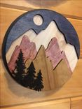 Rustic Wall Art, Handmade Laser Cut Wall Decor, Mountain Scene Wall Art 6 small