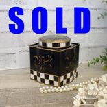 Courtly Vanity Storage Checked Cotton Ball Jar Checked Tea Tin 1 small