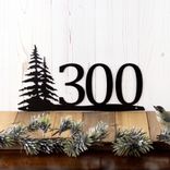 Metal House Number Plaque with Pine Trees 1 small