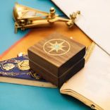 Inlaid Compass Of Anigre And Turquoise With Free Engraving And Shipping. Rb-17 1 small