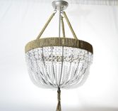 Renee - Open Clear Handmade Blown Glass Beaded Chandelier 4 small