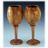 Toasting Glasses In Spalted Maple (Wedding And 5th Year Anniversary) 1 small