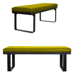 Metal Base Upholstered Seat Bench Ottoman 2 small
